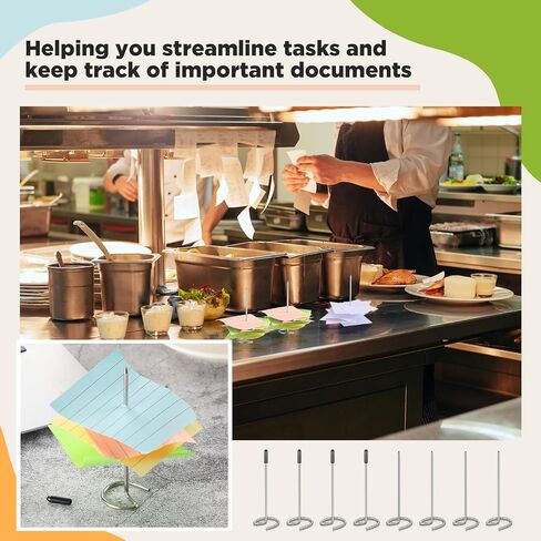 20 Sets Bill Fork Receipt Holder Spike Stainless Steel Ticket Stabber Organizer with Rubber Cover Check Spindle Rod Paper Holder Spike for Restaurant Desk Note Memo Holder for Office Kitchen in Saudi Arabia