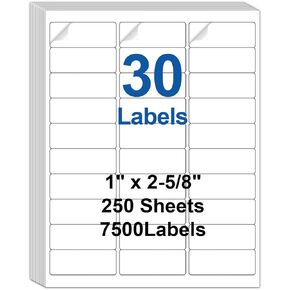 Return Address Labels Stickers - 15000 Labels 30-up 1" x 2-5/8" Mailing Labels for Laser/Inkjet Printers