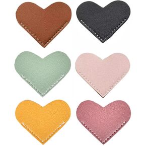 Leather Heart Bookmarks, Cute Corner Page Book Marks for Kids Women Book Accessories for Reading Lovers Teacher Handmade Gifts for School Office Home Supplies