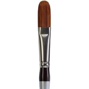 KINGART Premium Precision 2060-3/4 Oval Series Artist Brush, Synthetic Amber Taklon, Short Ergonomic Comfort Handle, for Acrylic, Oil and Watercolor Paint, Size 3/4
