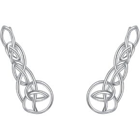 Ear Climbers Earrings for Women Sterling Silver Vintage Ear Crawler Earrings Jewelry Gifts for Women Girls