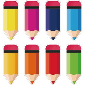 Back to School Decorations,72 PCS Colorful Pencils Cutouts for Classroom Decoration,Pencil Name Tags for Classroom Bulletin Board Locker Decor Student Teacher Pencil Paper Cut Outs for Party Decor