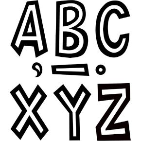 Teacher Created Resources Black and White 7" Fun Font Letters
