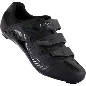 Hiland Unisex Wide Cycling Shoes Compatible with Peloton&Look Delta/Shimano SPD Cleats-3 Straps-Clip in Road/Mountain/Indoor Bike Shoes for Mens and Womens White