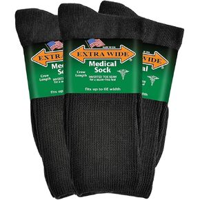 Medical Mid Calf Crew (Pack of 3), Antimicrobial, Made in USA, for Men and Women