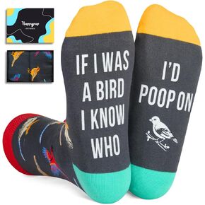 HAPPYPOP Crazy Funny Novelty Socks for Men Women Teens, Bird Gifts Animal Gifts Funny Gifts Socks, Bird Socks Parrot Socks Unisex Animal Socks