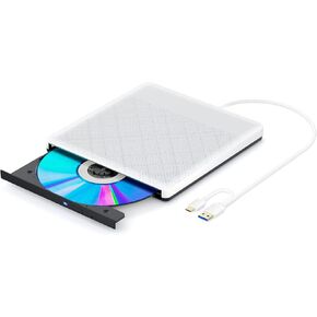 External CD Drive Portable Drive USB3.0 Portable Drive Can Read DVD/CD is Suitable External CD/DVD Drive DVD/CD ROM Rewriter Burner Writer, High Speed Data Transfer