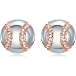 Sterling Silver Soccer Earrings With Heart Sport Earrings Soccer Stud Earrings for Women Men Player Fan Soccer Jewelry Gifts