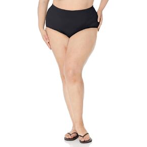 Maxine of Hollywood Women's Plus-Size High Waist Hipster Bikini Swimsuit Bottom, Black, 20W