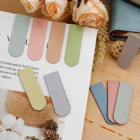 Magnetic Bookmarks, 15PCS Bookmark, Cute Bookmarks, Magnet Bookmark Clips, Bookmarks for Women Men Kids, Bookmarks Bulk, Teacher Bookmark, Solid Colorful Bookmarks(Light Color) in Kuwait