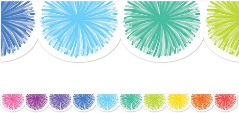 Teacher Created Resources Colorful Poms Scalloped Die-Cut Border Trim in Saudi Arabia