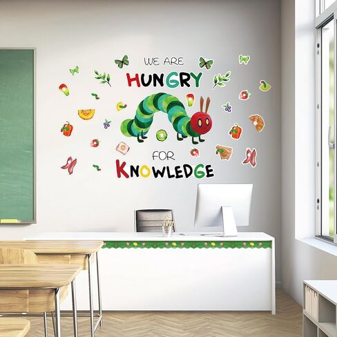 ديكور الفصل الدراسي كاتربيلر جائع، 81 قطعة لوحة إعلانات كاتربيلر جائعة جدًا مجموعة تزيين للمعلمين للعودة إلى المدرسة لوازم كاتربيلر موضوع DIY مشاريع ديكور جدار الباب in Kuwait