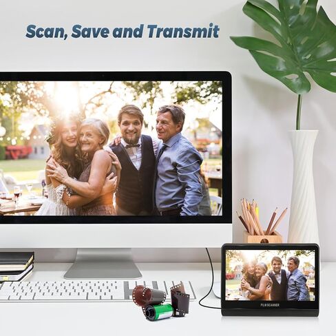 48 MP Film & Slide Scanner with 7 Inch LCD Screen, All-in-One Digital Film Scanner Built-in 16GB Memory Converts B&W/135/110/126 KPK Negative and Super 8/Monochrome Slides into JPEG Photos in Saudi Arabia