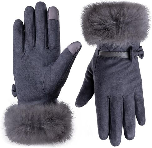 Hysenm Women Winter Gloves With Touch Screen Fingers Warm Suede Gloves Texting Thermal Windproof Mittens for Driving Running in Saudi Arabia