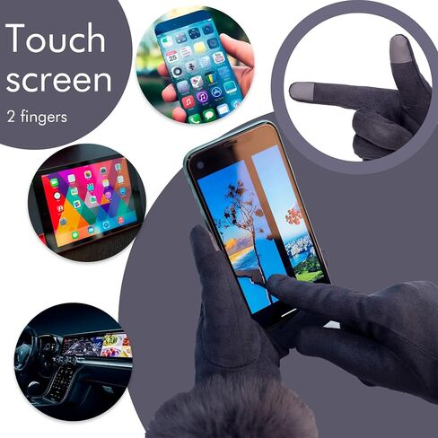 Hysenm Women Winter Gloves With Touch Screen Fingers Warm Suede Gloves Texting Thermal Windproof Mittens for Driving Running in Saudi Arabia