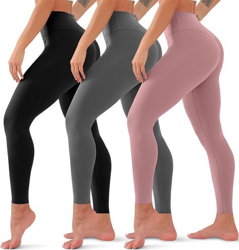 3 Pack High Waisted Leggings for Women No See Through Yoga Pants Tummy Control Leggings for Workout Running Buttery Soft in Saudi Arabia