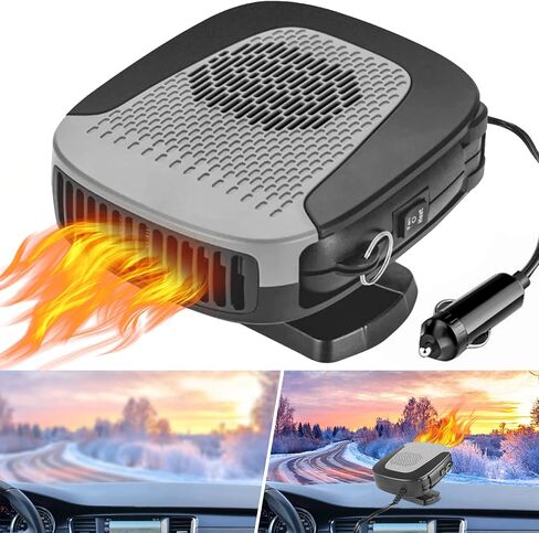 12V 150W Portable Car Heater with 360-Degree Automotive Windscreen Fan, Fast Heating Defrost Defogger, and Auto Ceramic Heater Fan with Plug in Cigarette Lighter in Saudi Arabia