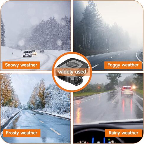 12V 150W Portable Car Heater with 360-Degree Automotive Windscreen Fan, Fast Heating Defrost Defogger, and Auto Ceramic Heater Fan with Plug in Cigarette Lighter in Saudi Arabia