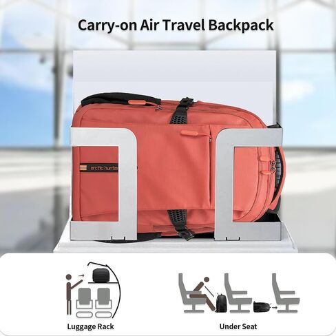 Large Carry on Travel Backpack for Men, 30L Lightweight Compact Laptop Backpack, Anti-Theft & Waterproof, Flight Approved for Business, Work, Commuting, and Weekend Casual Daypack - Black in Kuwait