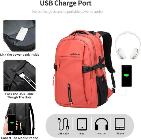 Large Carry on Travel Backpack for Men, 30L Lightweight Compact Laptop Backpack, Anti-Theft & Waterproof, Flight Approved for Business, Work, Commuting, and Weekend Casual Daypack - Black in Kuwait