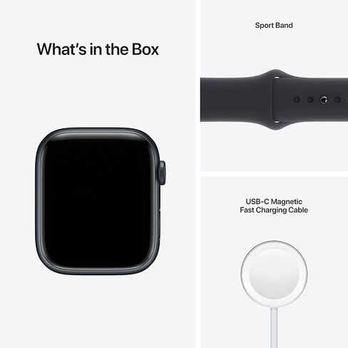 Apple Watch Series 7 (GPS + Cellular, 45MM) - Graphite Stainless Steel Case with Abyss Blue Sport Band (Renewed Premium) in Kuwait