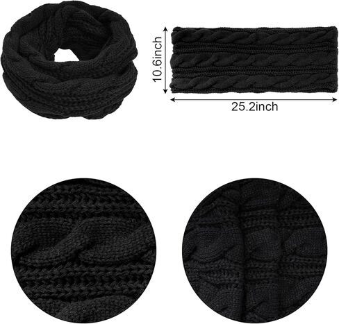 hoyuwak Knitted Hat Scarf Glove Set for Women, Pom Pom Beanie, Warm Gloves, Winter Scarf, Winter Set for Christmas Cold Weather Gift(White, Red) in Kuwait