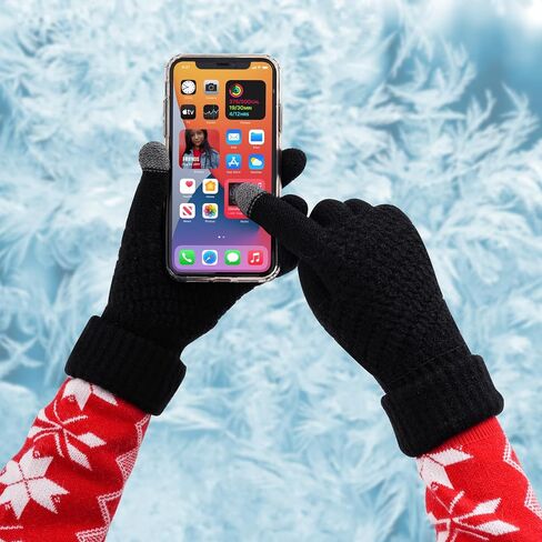 hoyuwak Knitted Hat Scarf Glove Set for Women, Pom Pom Beanie, Warm Gloves, Winter Scarf, Winter Set for Christmas Cold Weather Gift(White, Red) in Kuwait