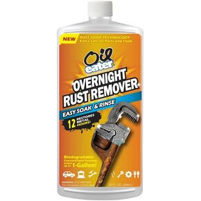 Oil Eater Overnight Rust Remover - Safe & Easy Soak for Tools, Auto Parts, Antiques, 32oz Concentrate - Makes 1-Gallon