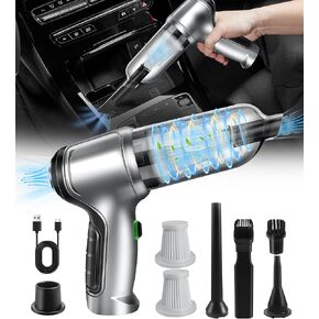 Car Vacuum Portable Cordless, Brushless Powerful Car Vacuum Cleaner High Power, 15000Pa Handheld Vacuum Cleaner and Air Duster, Wet & Dry Handheld Car Vacuum Cleaner for Home, Couch, Pet Hair