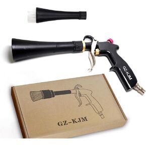 Air Blow Gun Car Interior Cleaning Gun High Pressure Car Detailing Cleaning Tool with Nozzle and Auto Detailing Dusting Brush for Quickly Blasts Dirt and Dust from Surface
