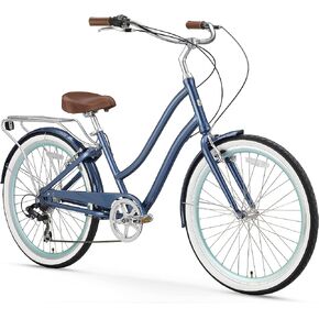 sixthreezero EVRYjourney Women's Beach Cruiser Bike, Step-Through Touring Hybrid Bicycle