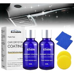 Plastic Parts Refurbish Agent, 2024 New Plastic Parts Ceramic Coating 2PCS, Car Plastic Parts Refurbish Crystal Coating, Refurbish Agent for Car Plastic Parts(2 * 30 ml)
