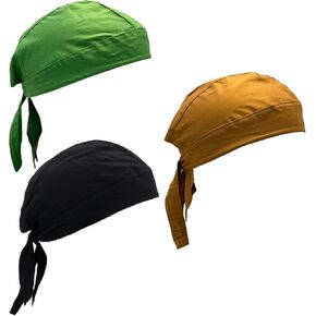 Cotton Doo Rag Skull Cap Sweat Wicking Head Wraps Breathable Helmet Liner Beanie Dew Rags for Men