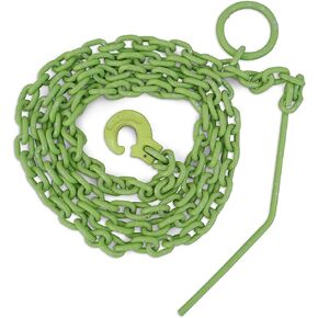 Timber Tuff 15 Foot 4,700 Pound Maximum Pulling Force Choker Chain with Probe Stake for ATVs, UTVs, and Lawn Tractors, High Visibility Green