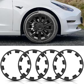 20 Inch Rim Protector Compatible with Tesla Model Y, Tesla Wheel Protector Made of ABS+PC Material, Durable and Wear-Resistant, Not Easy to Fall Off, Black 4PCS Model Y Wheel Protection