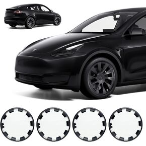 Tesla Model Y 20 Inch Wheel Rim Protectors （2020-2024）- PC+ABS Composite Material All-in-one Protectors for Black Wheel Covers - Set of 4 (Matte Black, Model Y 20 Inch)