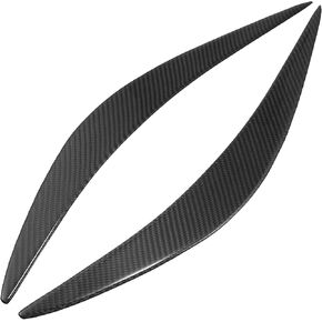 X AUTOHAUX Carbon Fiber Front Lamp Headlight Eyelid Eyebrow Cover Trim for Infiniti Q50 2014-2019 Black