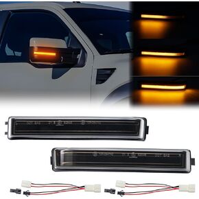 Towing Mirror Turn Signal Lights LED Assembly Compatible with F150 2009 2010 2011 2012 2013 2014/for Mark LT 2010-2014,Blink Turn Marker Lamp (Smoked Len Yellow Light)
