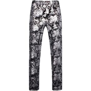 MOGU Mens Luxury Gold Dress Pants with Expandable Waist Size 40 Gold in Kuwait