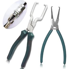 Electrical Disconnect Pliers, Automotive Electrical Connector Disconnect Pliers Long Spark Plug Removal Pliers, Fuel Line Plier Car Fuel Feed Pipe Plier Universal Pipe Clip Repair Tool (2pcs)