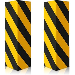 2pcs Garage Wall Guards Wall Protector Cover Yellow and Black Foam Wall Corner Guard for Parking Garages (Yellow+Black)