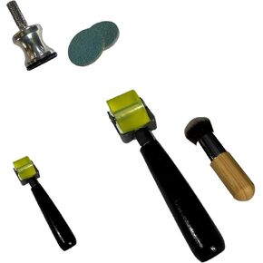Leaf Spinner 1" inch Engine Turn for Gold and Silver Leafing & Automotive Gold/Silver Leafing Roller & Duster Combo