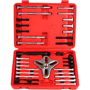 Bicos 46pcs Harmonic Balancer Puller Set Crankshaft Pulley Puller Steering Wheel Flywheel Power Steering Pulley Puller Installer Tool Set for Most Pickups, SUVs, Cars,