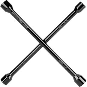 CARTMAN Professional 14 Inch Universal Heavy Duty Lug Wrench 4 Way Tire Iron Wrench, Black