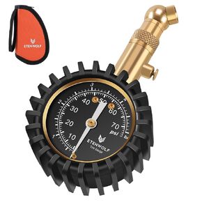 Tire Pressure Gauge for Cars 0-75 PSI, Air Pressure Gauge with Large Glow Dial, Calibrated to ANSI B40.1 Grade A(Plus-Minus 1%), Tire Gauge for Tire Pressure Car Accessories