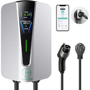 Level 2 EV Charger 48Amp, UL Certified Indoor/Outdoor Electric Car Charger EVSE SAE J1772, NEMA 14-50 Plug, 20ft Cable, Start Charge Timer, WiFi Enabled