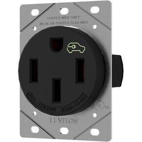 Leviton 50 Amp EV Charging Receptacle/Outlet, Heavy Duty, 1450R