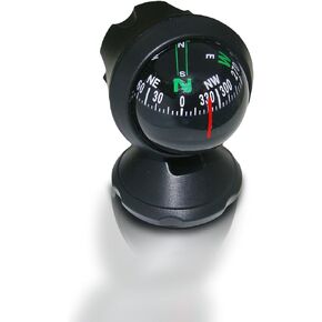 Car Compass Ball, Dash Mount Adjustable Compass Ball with Bottom Stick, Navigation Hiking Direction Pointing Guide Ball for Boat Car Truck to Find Direction