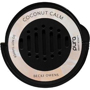 Pura and Becki Owens - Car Scent Refill for Pura Car Diffusers - Premium Fragrance for Smart Diffuser - Long Lasting, up to 30 Days of Scent - Coconut Calm