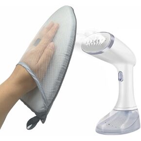 Garment Steamer Ironing Glove Mitt with Finger Loop for Clothes Steaming Mitt Anti Steam Mini Handheld Ironing Pad Board Heat Resistant Steamer Hand Protector with hanging loop for Steaming Clothes